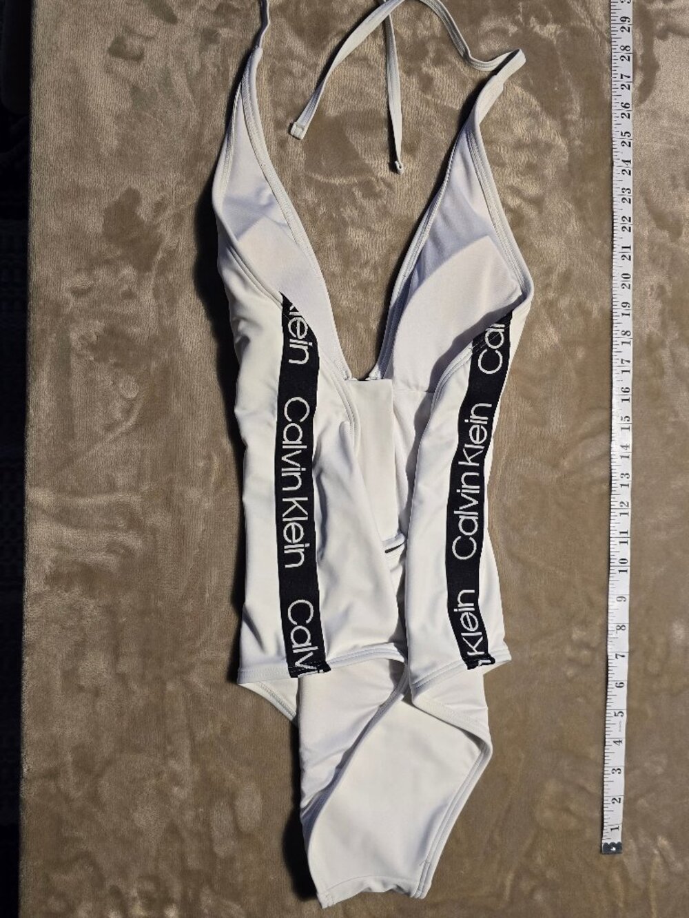 Calvin Klein 1 piece white bathing suit womans small - Picture 5 of 7